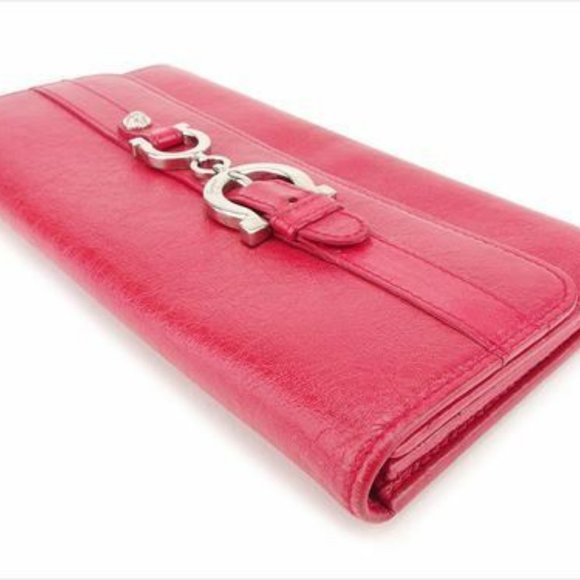 Salvatore Ferragamo Wallet Purse Ganchini Pink Woman Authentic Used E1340 - Picture 4 of 8